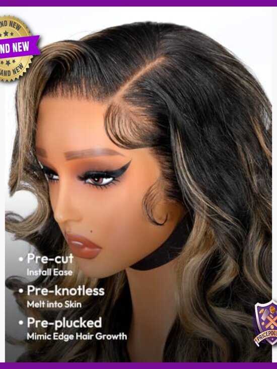 13x4 Glueless Human Hair Wig with Lace Front and Side Part